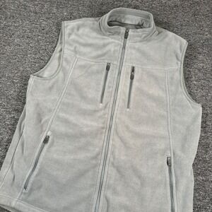 SCOTTEVEST Fireside Fleece Vest Mens XL Grey Multi-Pocket Travel Full Zip